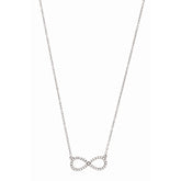 Silver 18" Pave Cz Infinity Necklace